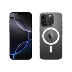 Apple iPhone 16 Pro Max (512 GB) - Zwart titanium + Doorzichtig hoesje met MagSafe