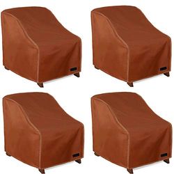 NettyPro Lot de 4 Housses de Chaise imperméables pour extérieur, 66 x 71 x 71 cm (l x P x H), Marron