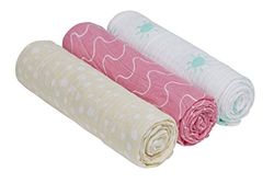 LÄSSIG Baby rapduk swaddle & rap-filt bomull 3 st blandade 85 x 85 cm/Summer Dream Girls