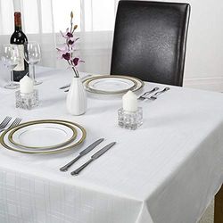 Emma Barclay Chequers - Jacquard Table Cloth in White - 50x70 (127x178cm)