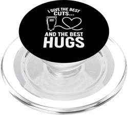 Mejor Cortes y Abrazos Barber Dad Meme Design PopSockets PopGrip para MagSafe