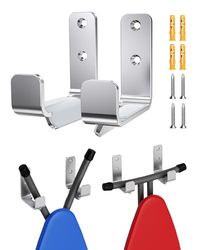 MUSVOH Ironing Board Wall Hook Modern Wall Mount Ironing Board Hanger for Laundry Rooms Rack Hanging Shelf Hanger Stainless Steel,Silver