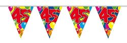 Folat 4564 45th Birthday Bunting with Balloons-Colourful-10 m, Multicoloured, 11