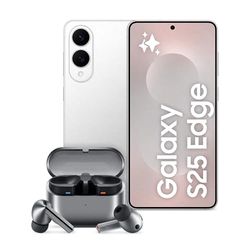 SAMSUNG Galaxy S25 Edge con Galaxy Buds3 Pro Graphite, Auricolari in-ear True Wireless, Smartphone AI con 3 anni di Garanzia del produttore, RAM 12GB, 512GB, 3.900 mAh, Titanium Silver