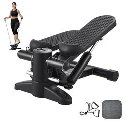 VEVOR Trapbeschermer voor hometraining, fitness, met weerstandsbanden, cardiovasculaire uitrusting voor training van het hele lichaam, klimklimmer met lcd-monitor, 405 x 290 x (180-293) mm