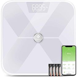 Etekcity Pèse Personne Impédancemètre, Balance Connectée, Pèse Personne Connecté Bluetooth Electronique, 13 Donneés Corporelles(Graisse/Eau/Osseux), Verre Conducteur ITO, Grande plate-forme 31x31 cm