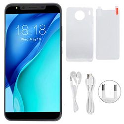 Heayzoki Teléfonos, Teléfono Inteligente 3G de 5.72 Pulgadas, Versión Internacional, Tarjetas Duales, Teléfono Inteligente con Doble Modo de Espera, para Sistema Android 100‑240V.(Negro (UE))