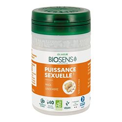 Biosens - Gélule végétale Puissance sexuelle - Maca et Gingembre - Certifié Bio AB Vegan - Fabriqué en France - Actifs 100% Végétaux - Programme de 20 jours - 40 gélules