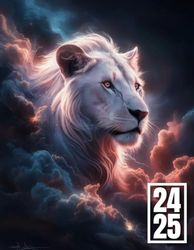 Agenda Scolaire 2024 2025 Lion: Couverture Lion dans L'espace, Organiseur Scolaire 11 Mois de (Septembre 2024/Juillet 2025) pour Étudiants Collège, Lycée - Planificateur Journalier 1 Jour Par Page