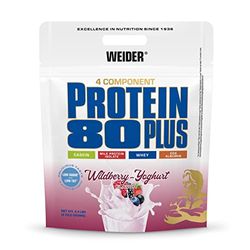 WEIDER Protein 80 Plus protéine en poudre, Baie Sauvage, faible teneur en glucides, mélange de lactosérum de caséine multi-composants pour shakes protéinés, 2kg