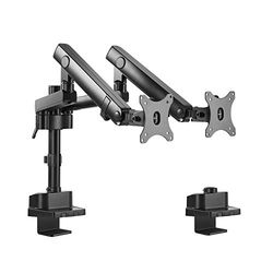 Maclean MC-812 Support de Moniteur Double avec Ressort à gaz Support de Bureau Bras de Moniteur Support de Moniteur VESA 75x75 100x100 17"-32" pour 2 moniteurs (2moniteurs)