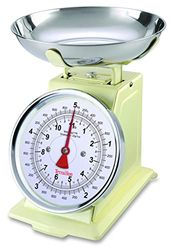 Terraillon - Balança de cozinha vintage - Tara manual, mostrador grande e 1 l, capacidade de 5 kg - 'Tradition 500' modelo creme