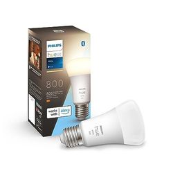 Philips Hue White ljuskälla E27 1-pack, LED 9W, A60, 800 lumen, 2700 Kelvin, Zigbee och BT, livslängd 25000 timmar, röststyrning via Amazon Alexa
