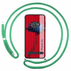 Tumundosmartphone Transparent Case for Nothing Phone 2a 5G with Cord in Water Green