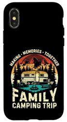 Family Camping Trip 2025 Camper Family Matching Crew Vintage Case for iPhone X/XS