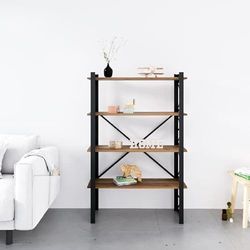 Homemania BSHELF-07 Star Bookstore - Vägghylla, Kontor, Vardagsrum - Svart i metall, Trä, 90 x 35 x 150 cm
