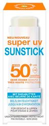 Garnier Ambre Solaire Super UV Sunstick SPF 50+ con burro di karitè e vitamina E, per viso e labbra, 9 g