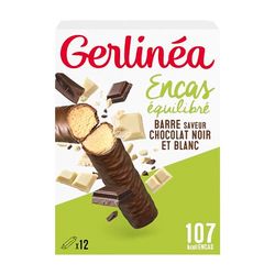 Gerlinéa 12 Barres saveur Chocolat Noir & Blanc 372 g