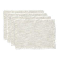 DII Linen Tabletop Collection Lot de 4 Sets de Table lavables en Machine Crème 36,8 x 52,5 cm