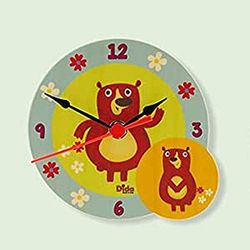 Dida - Orsetti, Orologio da Tavolo per Bambini in Legno con Animali, Arreda e Rallegra la Cameretta, la Scrivania dei Bimbi e ogni Ambiente della Casa, Prodotto Made in Italy