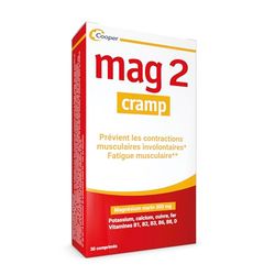 MAG 2 - Crampes - Magnésium marin, calcium, fer, potassium, cuivre - Crampes, fatigue musculaire - Complément alimentaire - Programme 15 jours - 30 comprimés