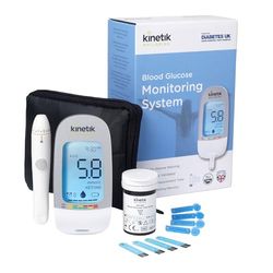 Kinetik Wellbeing Blood Sugar Monitor - Glucometer Kit for Diabetic Home Testing Used by the NHS, Blood Glucose Meter for Precise Sugar Level Monitoring, Suitable for Pregnancy, Supporting Diabetes UK
