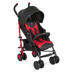 Chicco Echo Poussette Légère et Compact, Inclinable avec Arceau de Protection, Position Landau, Pliage Parapluie, Canopy Ajustable - de la Naissance à 22 Kg - Rouge