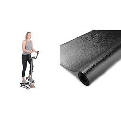 Sunny Health & Fitness Twist Stepper con Manillar y Protector de Suelo de Espuma para Gimnasio, Fitness y Ejercicio en casa