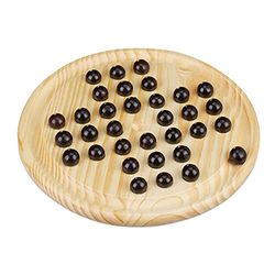Relaxdays, 5 x 22 cm Solitario Bolas, Madera, Marrón Natural-Negro, 1, 1