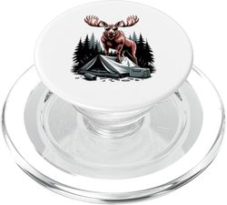 Retro Alce Gafas Tienda Camping Campamento Campista PopSockets PopGrip para MagSafe