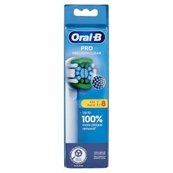 Oral-B Pro Precision Clean - Testina per spazzolino elettrico, a forma di X e setole angolate per una rimozione più profonda della placca, confezione da 8, colore: bianco
