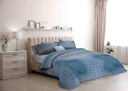 Italian Bed Linen Juego de Funda nórdica Athena, Algodón, Dakar BLU, 2 Plazas