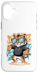 Tigre Dabbing Con Occhiali Da Sole Custodia per iPhone 16 Plus