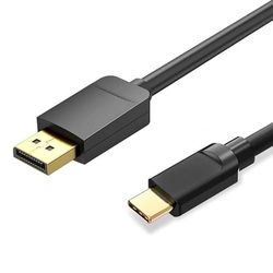 Watio Wave Convertitore - Convertitore da USB C a Displayport, 1 m, nero, ideale per collegare dispositivi con usb-c a display displayport. flessibile e durevole. *