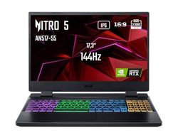 Acer Nitro 5 AN517-55-74QE Ordinateur Portable Gaming 17,3'' Full HD IPS 144 Hz, PC Portable Gamer (Intel Core i7-12650H, NVIDIA GeForce RTX 4060, RAM 16 Go, 512 Go SSD, Windows 11) - PC Gaming Noir