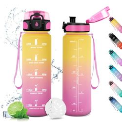 Drinkfles, 500 ml, sportdrinkfles, geschikt voor koolzuurhoudende dranken, lekvrij, drinkfles voor fiets met tijdmarkering en filter, voor kinderen, outdoor, camping, kantoor, sport, fitness