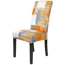 Gibelle Chair Covers for Dining Room Set of 4, Spandex Stretch Dining Room Chair Cover, Removable Washable Kitchen Parsons Chair Covers Seat Slipcovers, Orange