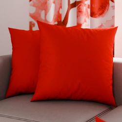 PETTI ARTIGIANI ITALIANI - Par de Fundas de Almohada 35x35 cm, Pareja de Funda de Cojín Lisas Rojo, 100% Microfibra Hipoalergénica, Made in Italy
