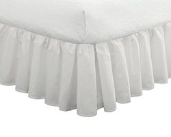 Fresh Ideas Beddengoed Ruffled Bed Rok, Classic 14 inch druppellengte, Verzamelde Styling, Volledig, Wit