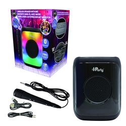 Lexibook, iParty, Enceinte Bluetooth Portable avec Micro, Puissant Volume Sonore, Effets Lumineux Multicolores, Batterie Rechargeable, K8310