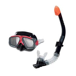 Intex Surf Rider I.6, Maschera e Boccaglio Unisex – Adulto, Nero/Rosso, 22.2 x 8.9 x 49.5