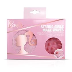 Barbie Make Waves - Set regalo per la cura dei capelli, massaggiatore per la testa, massaggiatore per cuoio capelluto e asciugamano turbante e asciugamano in microfibra, asciugatura rapida