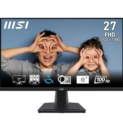 MSI PRO MP275 Monitor 27" FHD - Pannello IPS (1920 x 1080), 100 Hz, Schermo Eye-Friendly, Altoparlanti Integrati, Inclinabile - HDMI 1.4b, D-Sub (VGA).