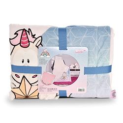 NICI Gosig Filt med Enhörningen Theodor ca. 140 x 175cm – Gosig Filt för Spädbarn & Barn – Fluffig Plysch Filt I Varm Filt för Flickor & Pojkar – 48170