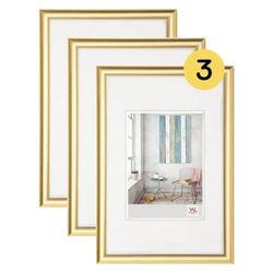 walther Design Picture Frame Gold 40 x 60 cm 3-Pack, Trendstyle Plastic Frame KP460G3