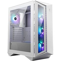 MSI MPG GUNGNIR 110R WHITE Mid-Tower PC Case - Tempered Glass, ATX, M-ATX & Mini-ITX Capacity, 4 x 120mm ARGB fans with Hub Controller, Magnetic Dust Filter, USB 3.2 Gen 2x2 Type-C, Gen 1 Type-A Ports