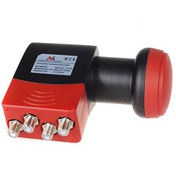 Maclean MCTV-671 - Conversor de sinal satélite LNB 4 saídas Quad High Gain (0,1 dB, compatível com televisão de alta definição) Full HD 3D
