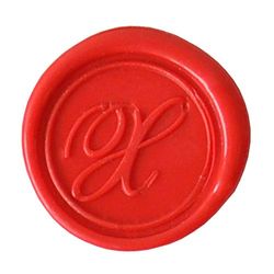 Herbin 40324T - Modern English Handwriting brass disc for sealing wax, letter X