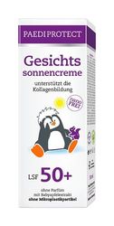 PAEDIPROTECT Crema solare viso SPF 50+ 30 ml, protezione solare viso 50 supporta la formazione di collagene, protezione solare senza profumo, face sunscreen senza microplastica, ammorbidisce le