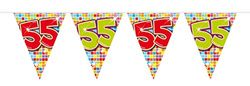 Folat 60555 55e Verjaardag XS Bunting Garland Blokken, Multi Kleuren